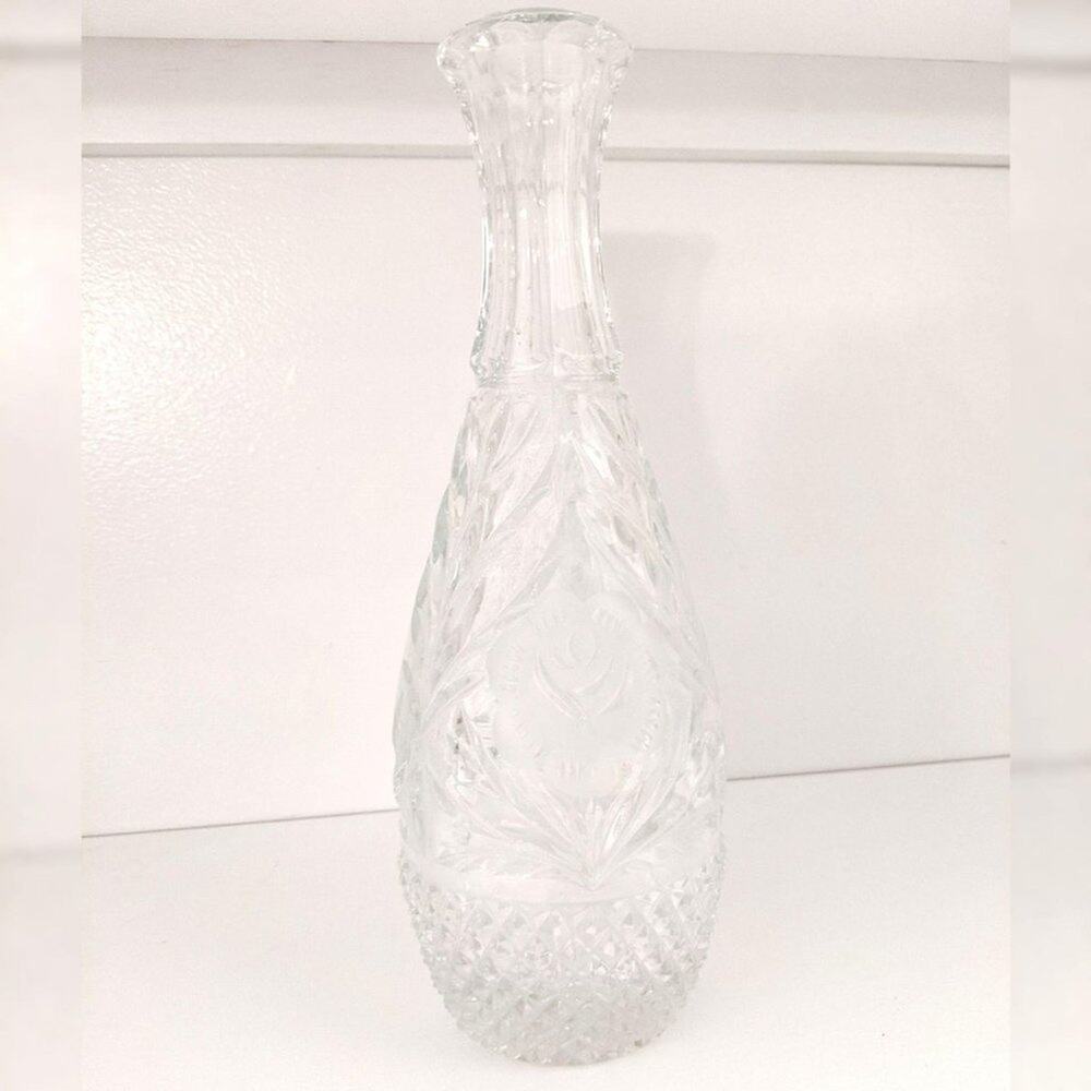 Crystal Rose Etched Vase